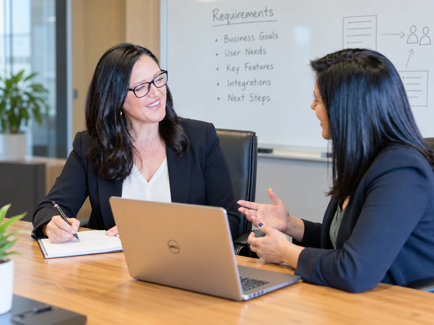 Professionals collaborating around a table