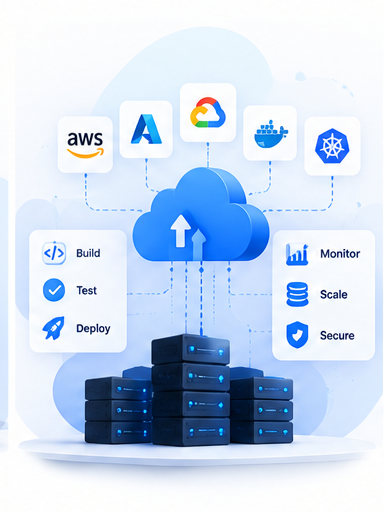 Cloud and DevOps services illustration