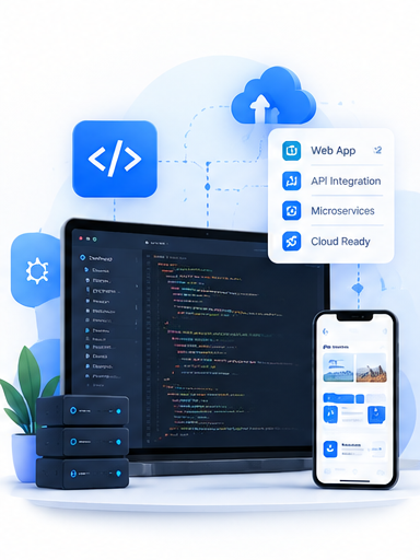 Custom software development illustration